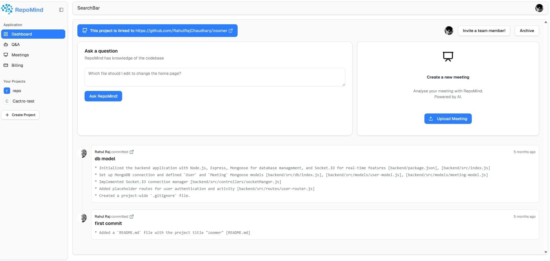 RepoMind-AI GitHub Analyzer